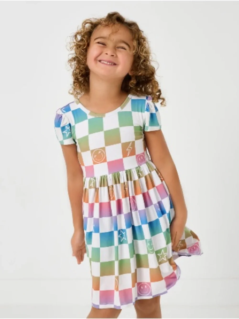 Little Sleepies Ombre Cheery Checks Skater Dress Multi 4T NWT IN PACKAGE